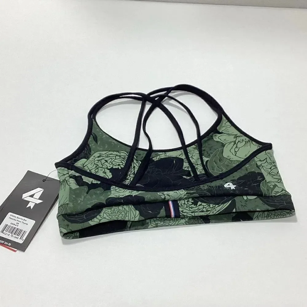 FourLaps Vitality Sports Bra Floral Print XS 4 Laps Sports Bra NWT